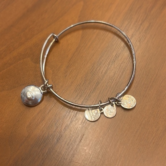 Alex And Ani Silver October Birthstone Charm Bangle - Picture 6 of 6